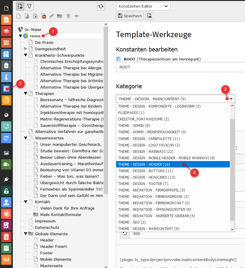 Wie man einen Header einbindet (Schritt 1-4)