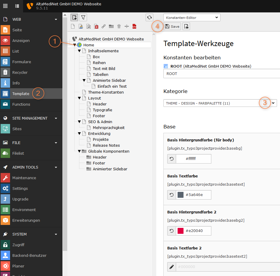 Der Konstanten-Editor